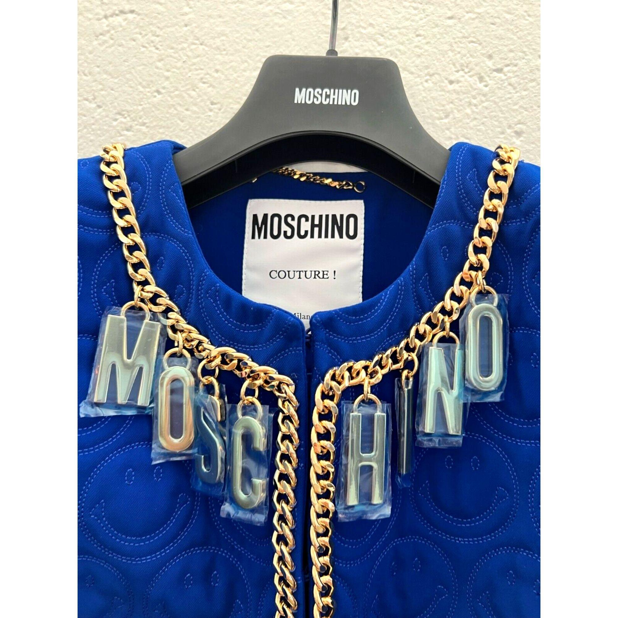 SS21 Moschino Couture Jeremy Scott BlueBlazer AllOver Stitched Smiley Face

Additional Information:
Material: 94% CU Rayon, 6% EA
Color: Blue
Size: IT 44 / US 10
Pattern: Allover, Smiley Face
Style: Blazer
Dimensions: Shoulder to shoulder 16.5