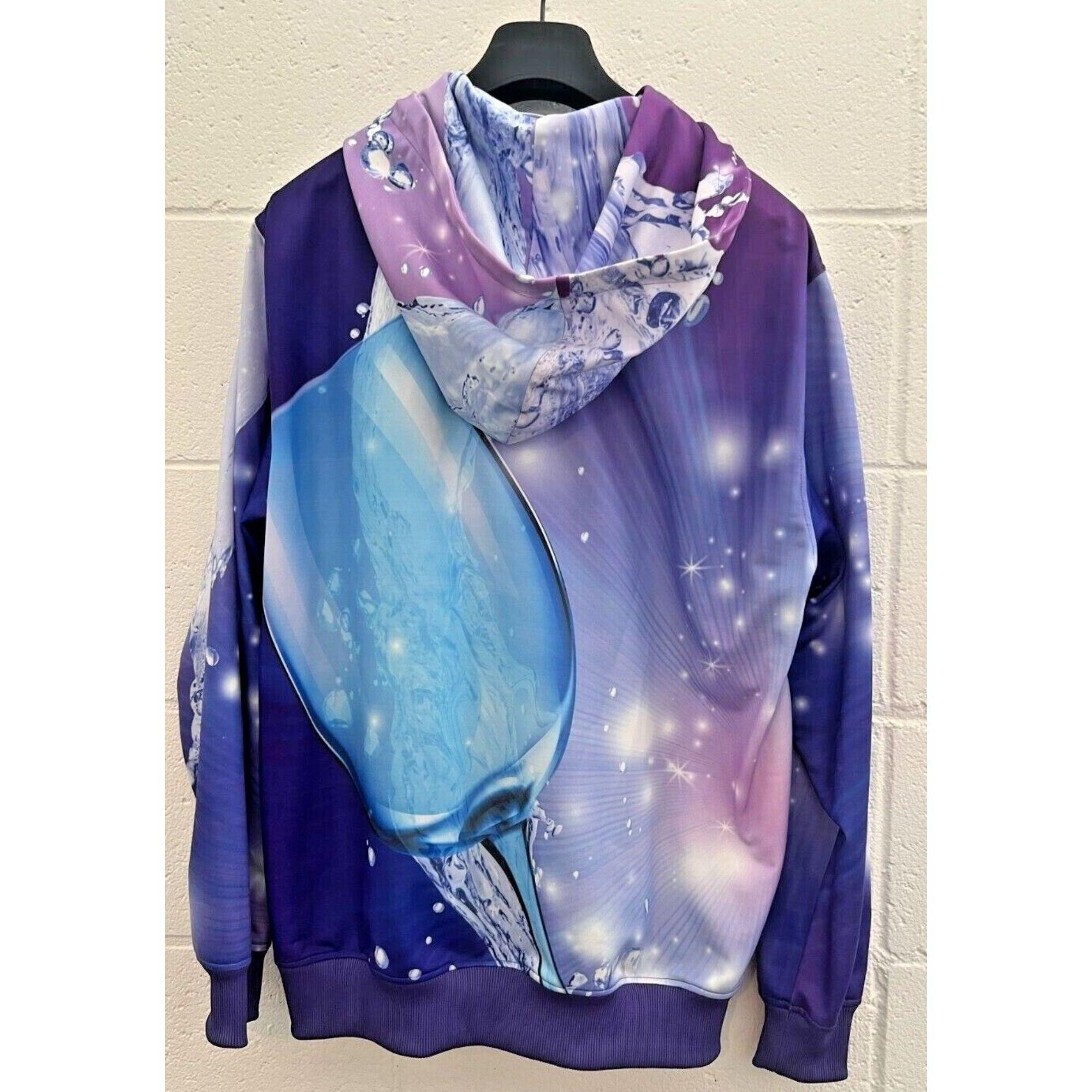 SS21 Moschino Couture Jeremy Scott Clean Power Dishwasher Tab Purple Blue Hoodie

Additional Information:
Material: 100% Polyester
Color: Blue and Purple
Size: IT 40 / US 6
Style: Pullover
Pattern: Abstract, Water, Clean Power
Dimensions: Shoulder