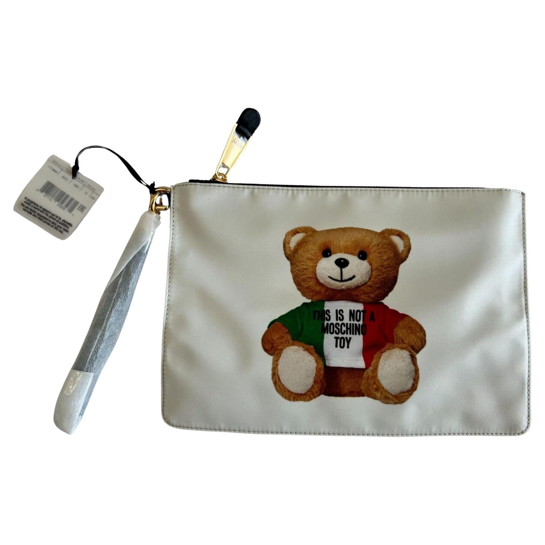 SS21 Moschino Couture Clutch Teddy Bear Wearing Italian Flag by Jeremy Scott 2