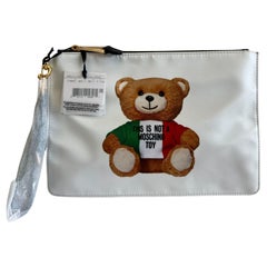 SS21 Moschino Couture Clutch Teddy Bear Wearing Italian Flag by Jeremy Scott