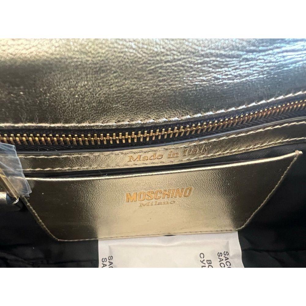 SS21 Moschino Couture Gold Biker Jacket Shoulder Bag in Gold Hardware For Sale 5