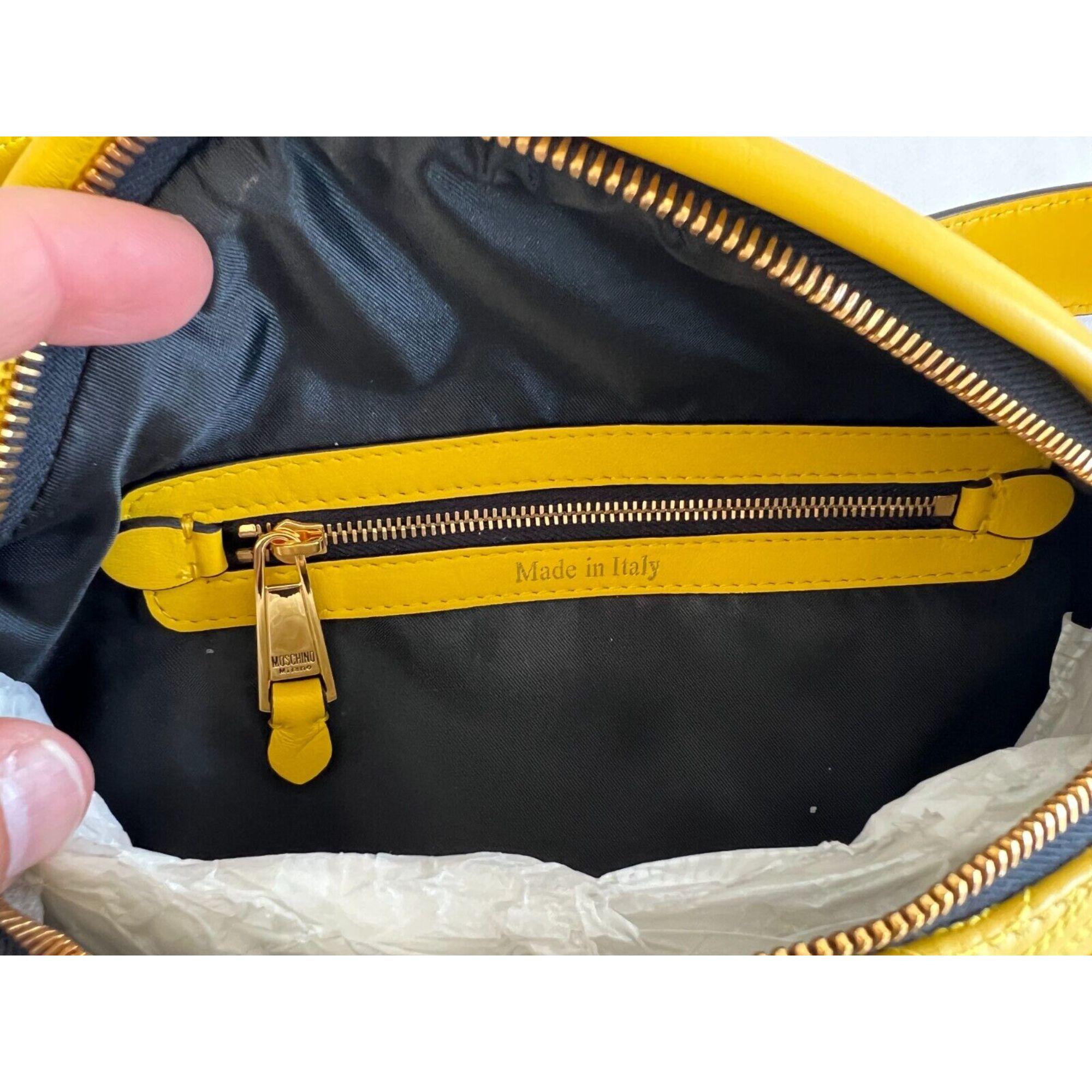 SS21 Moschino Couture Yellow Fanny Pack with Engraved Smiley by Jeremy Scott For Sale 12
