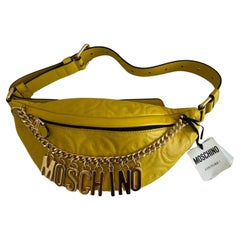 SS21 Moschino Couture Yellow Fanny Pack with Engraved Smiley by Jeremy Scott