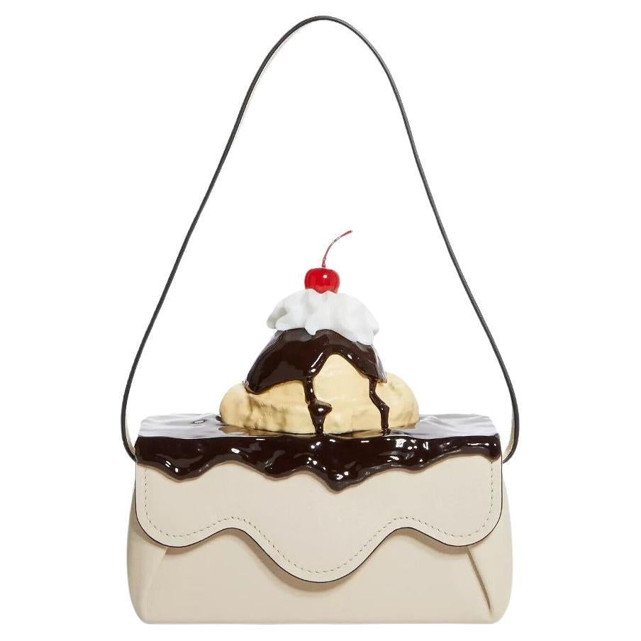 SS22 Moschino Couture Beige Ice Cream Sundae Rectangular Handbag by Jeremy Scott 7