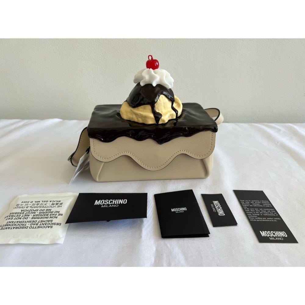 SS22 Moschino Couture Beige Ice Cream Sundae Rectangular Handbag by Jeremy Scott 11