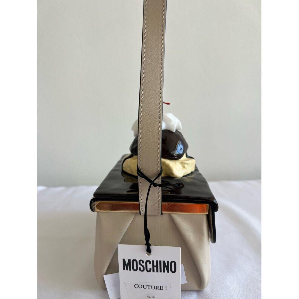 SS22 Moschino Couture Beige Ice Cream Sundae Rectangular Handbag by Jeremy Scott 2