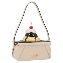 SS22 Moschino Couture Beige Ice Cream Sundae Rectangular Handbag by Jeremy Scott