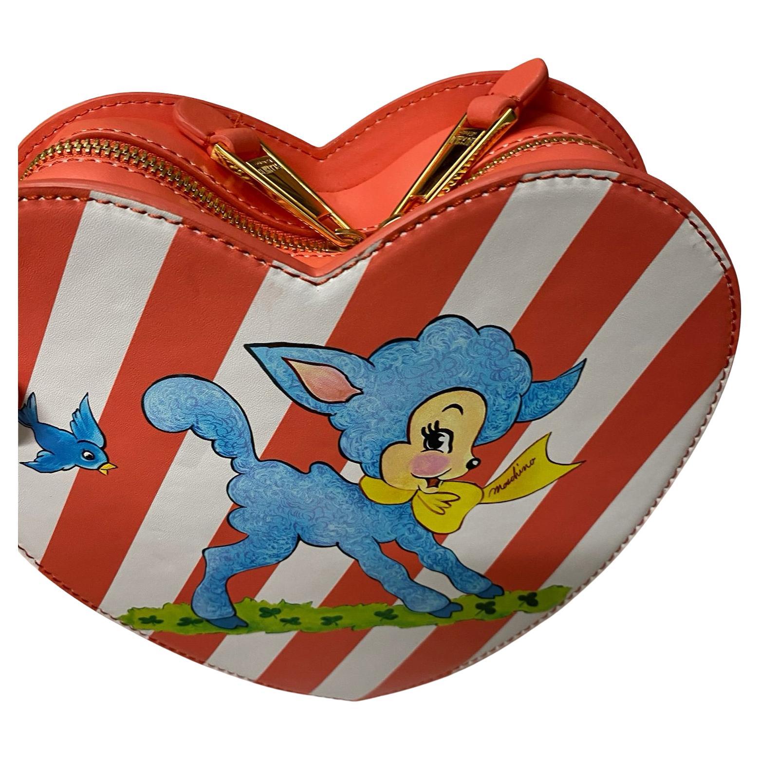 SS22 MOSCHINO Couture Jeremy Scott Child's Fantasy Heart Bambi Crossbody Bag
