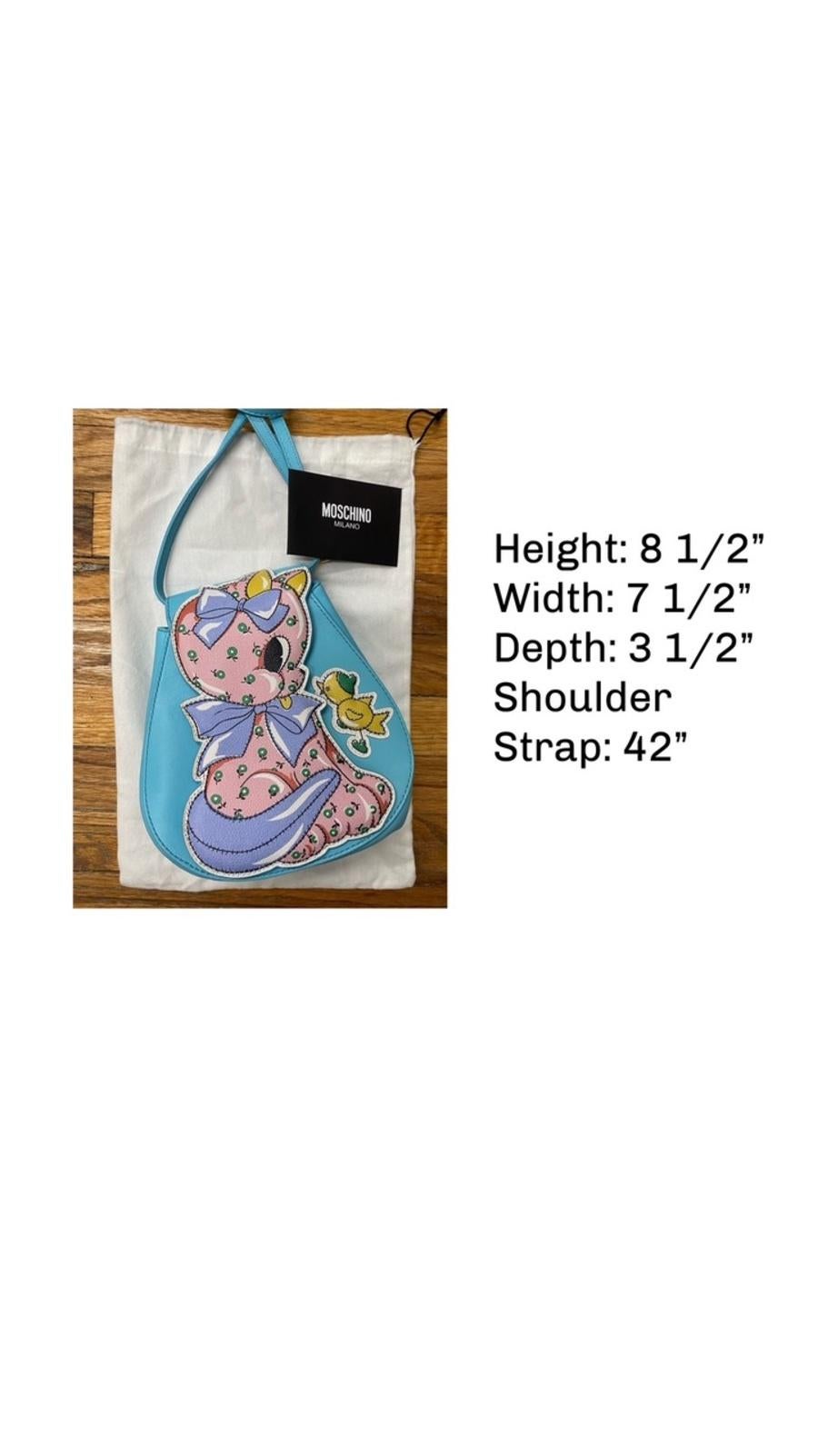 SS22 MOSCHINO Couture Jeremy Scott Child's Fantasy Pink Animal Yellow Bird Bag For Sale 2