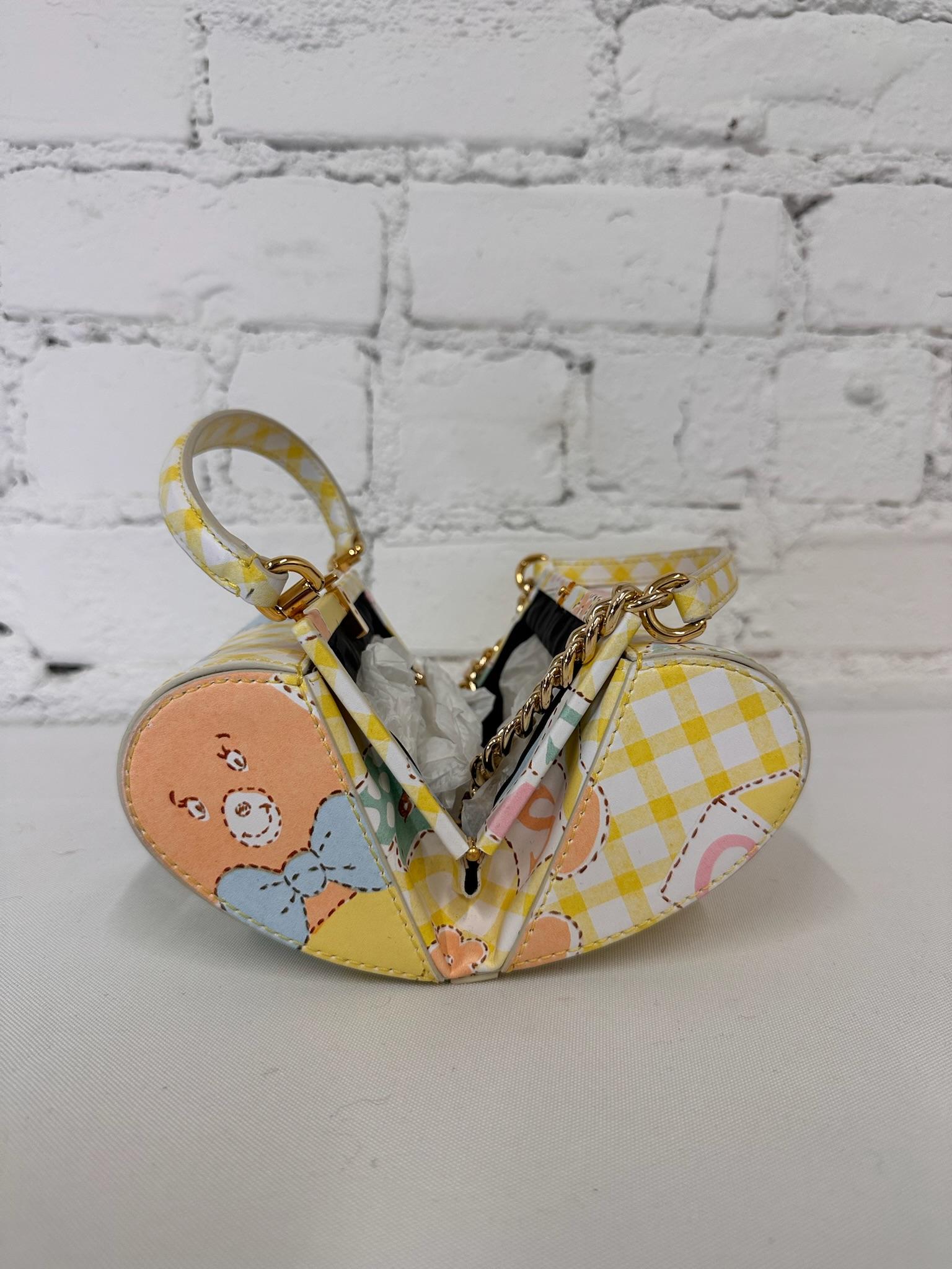 Beige SS22 MOSCHINO Couture Jeremy Scott Child's Fantasy Round Yellow Elephant Bag For Sale