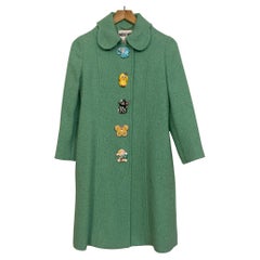 SS22 MOSCHINO Couture Jeremy Scott Child's Turquoise Animals Buttons Jacket