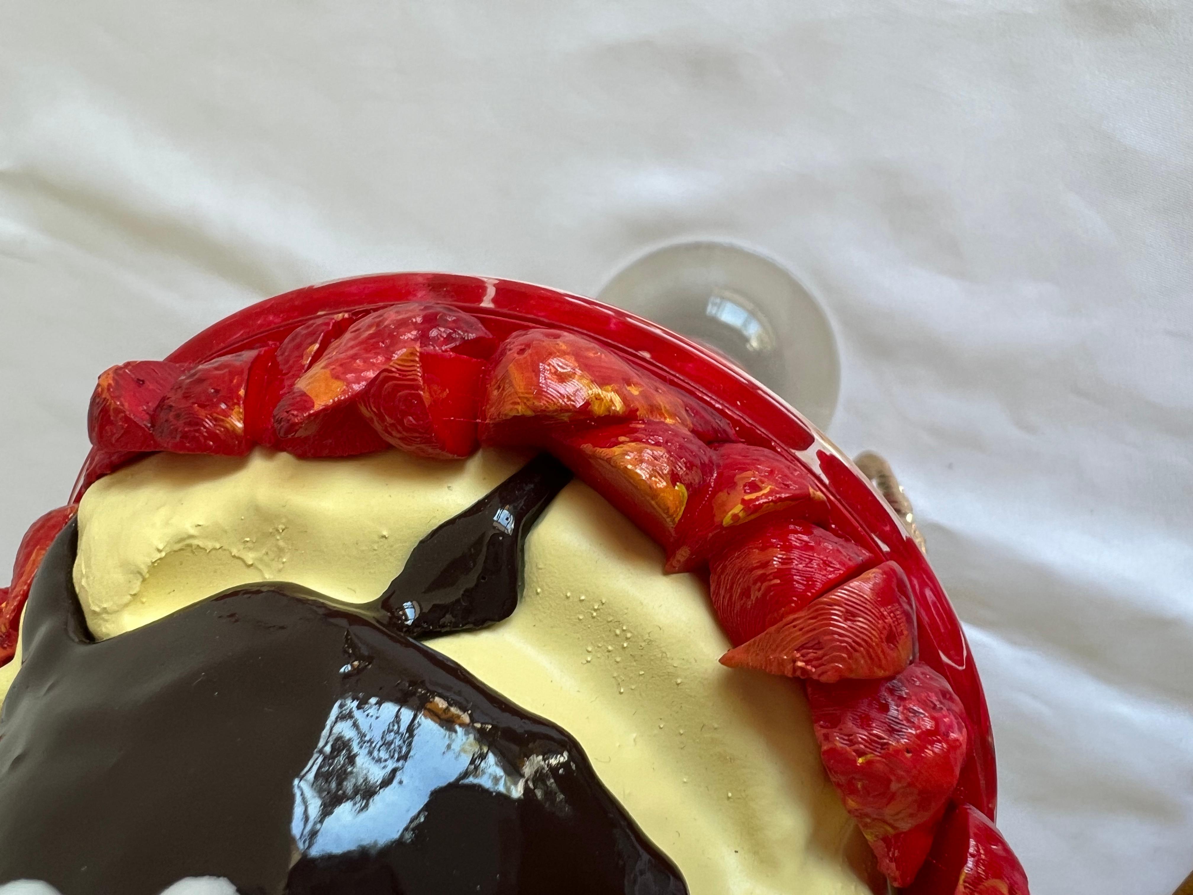 Moschino Couture - Sac à bandoulière « Diner » rouge crème glacée, SS22 en vente 10