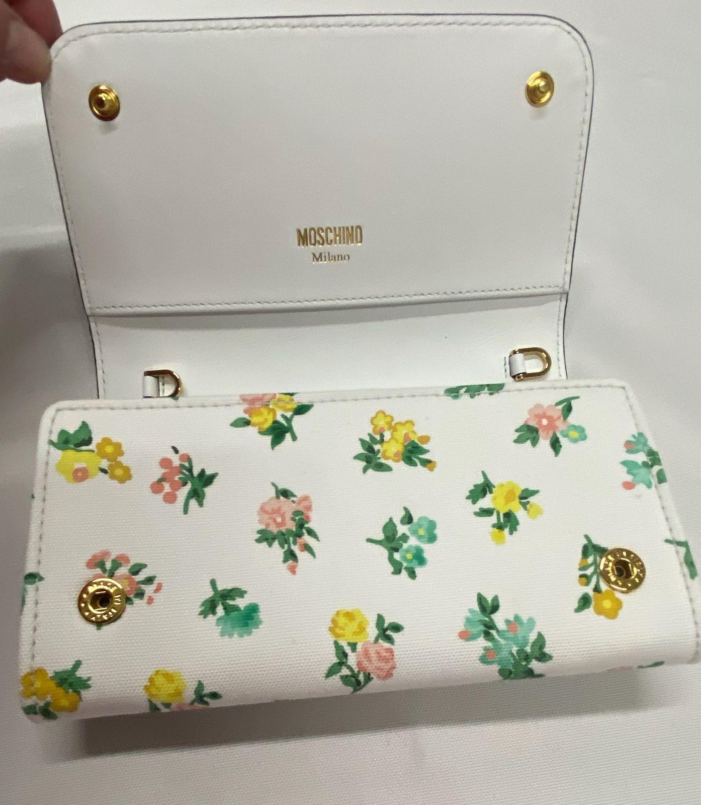 SS22 MOSCHINO Couture Jeremy Scott Cartera de piel Floral Oso Teddy Bolso de hombro en venta 3