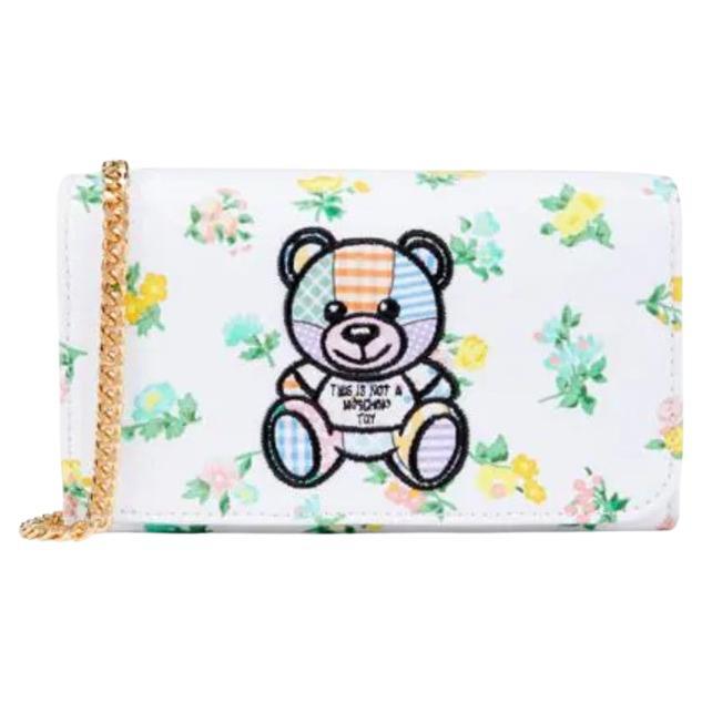 SS22 MOSCHINO Couture Jeremy Scott Cartera de piel Floral Oso Teddy Bolso de hombro en venta