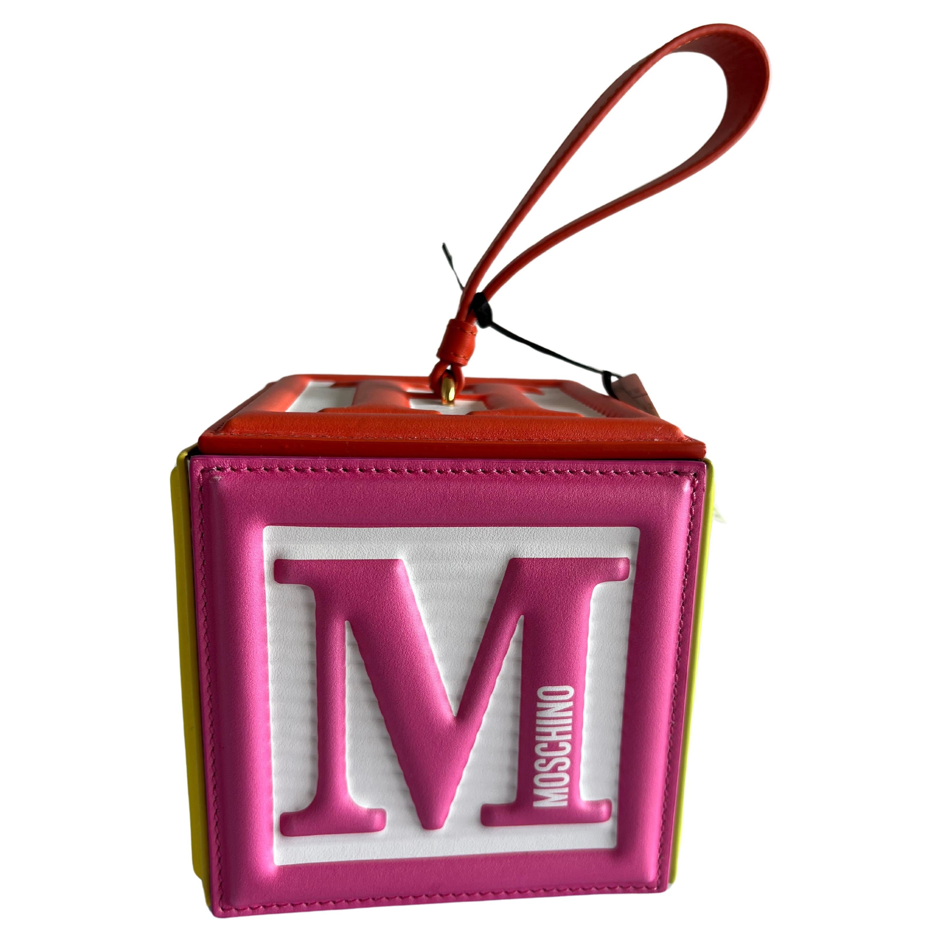 SS22 Moschino Couture Jeremy Scott Kids Fantasy Block Cube MulticolorSac en cuir en vente