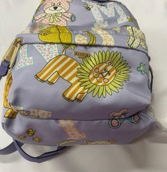 SS22 MOSCHINO Couture Jeremy Scott Kids Fantasy Purple Lion Teddy Bear Backpack