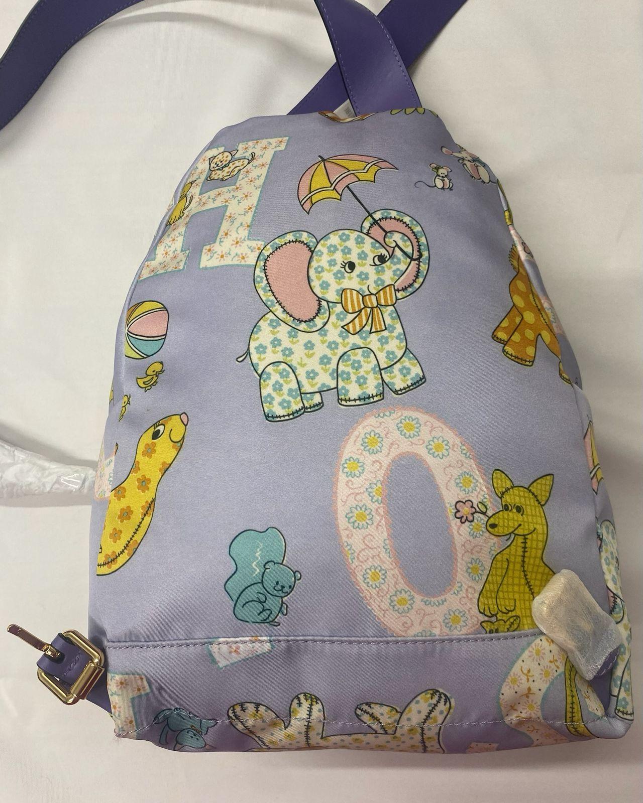 SS22 MOSCHINO Couture Jeremy Scott Kids Fantasy Purple Lion Teddy Bear Backpack In New Condition For Sale In Los Angeles, CA