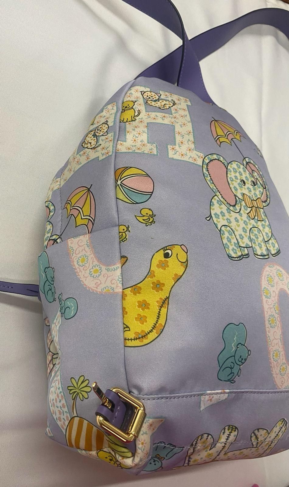 SS22 MOSCHINO Couture Jeremy Scott Kids Fantasy Purple Lion Teddy Bear Backpack For Sale 1