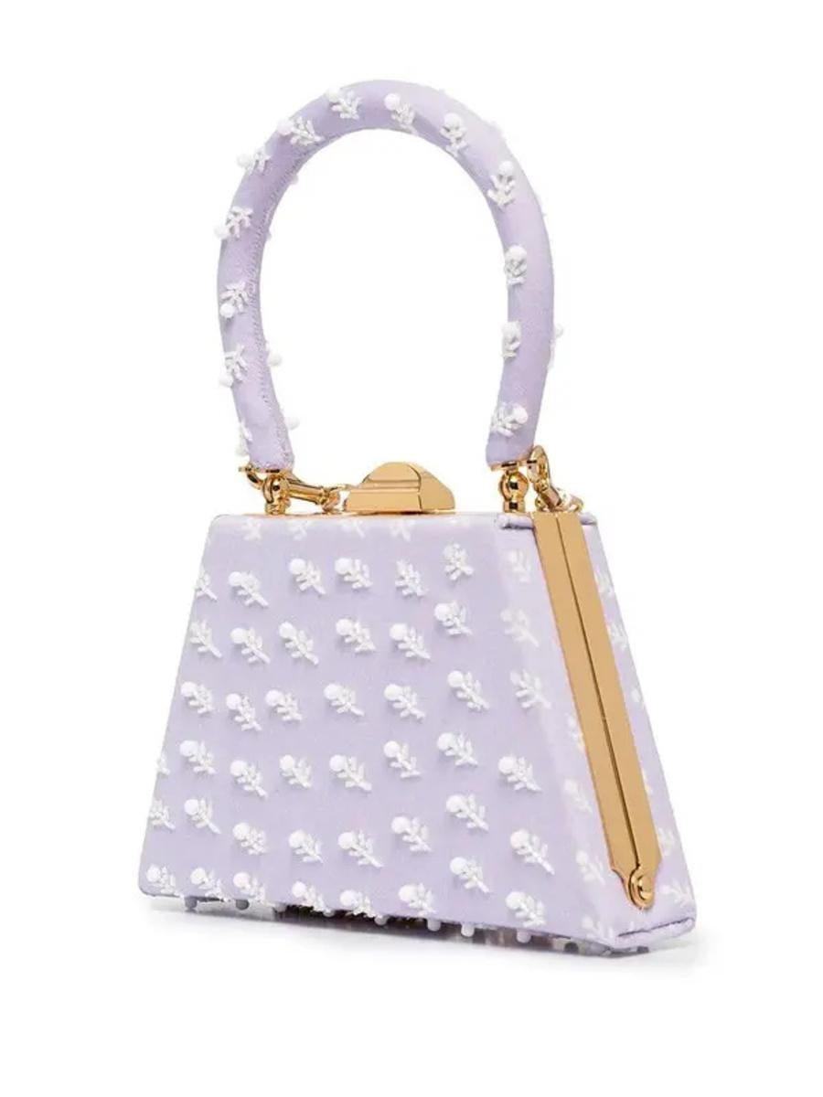 Gray SS22 MOSCHINO Couture Jeremy Scott Purple Child's Fantasy Trapeze Bee Handbag For Sale