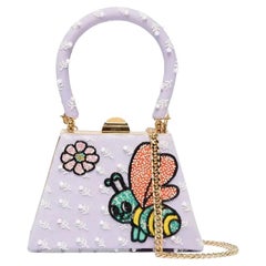 SS22 MOSCHINO Couture Jeremy Scott Purple Child's Fantasy Trapeze Bee Handbag