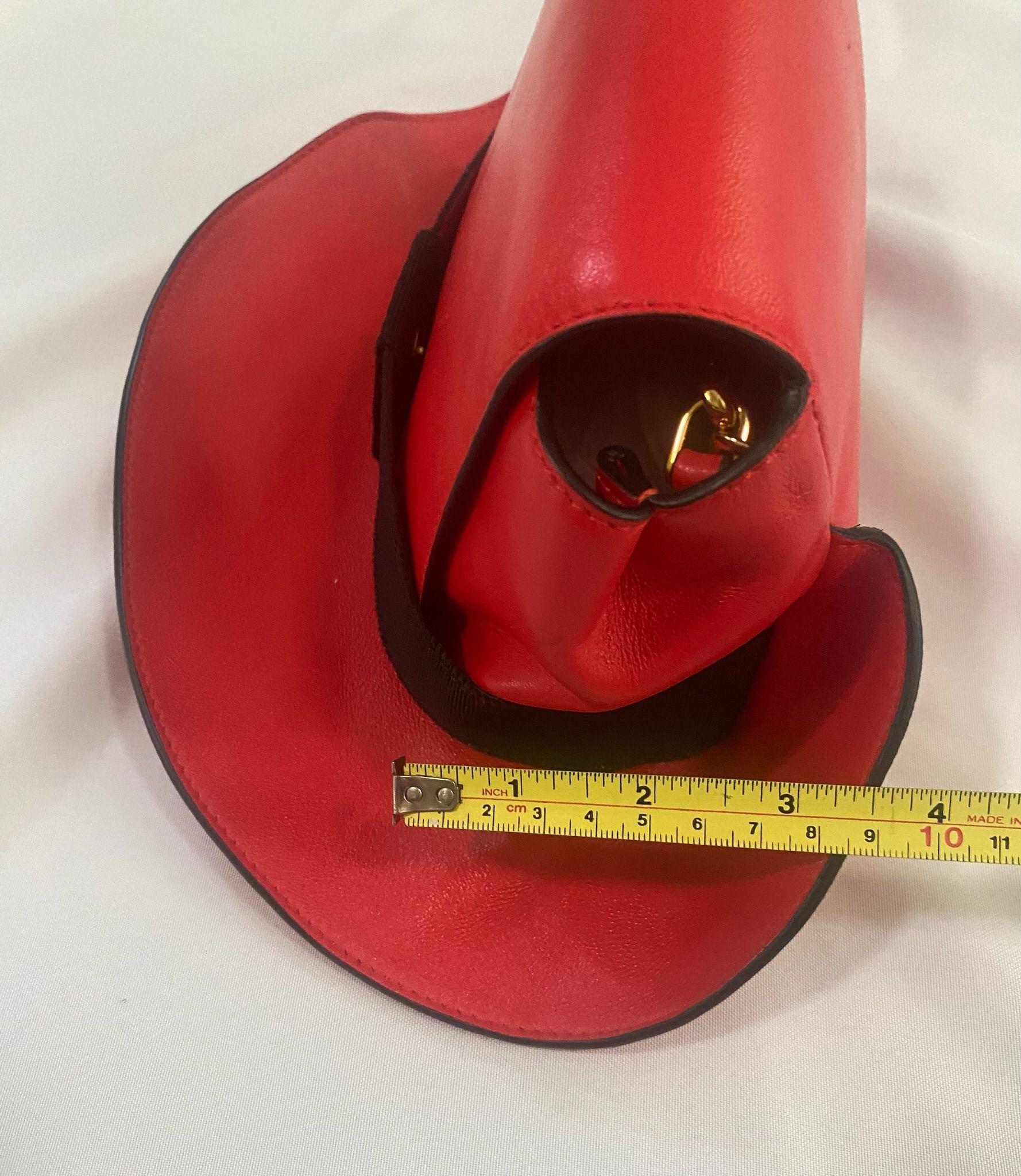 SS22 MOSCHINO Couture Jeremy Scott Red Hat Shaped Shoulder Wristlet Bag For Sale 9