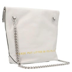 SS22 Moschino Couture The Diner White Leather Lunch Bag Hamburger