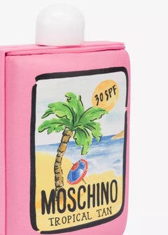 SS22 MOSCHINO Tropical Tan Clutch Pink Padded Nappa Leather Sunscreen 30SPF