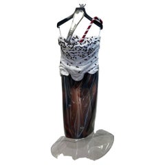 SS22 RUNWAY $5880 MOSCHINO COUTURE Jeremy Scott Milkshake Straw Asymmetric Dress