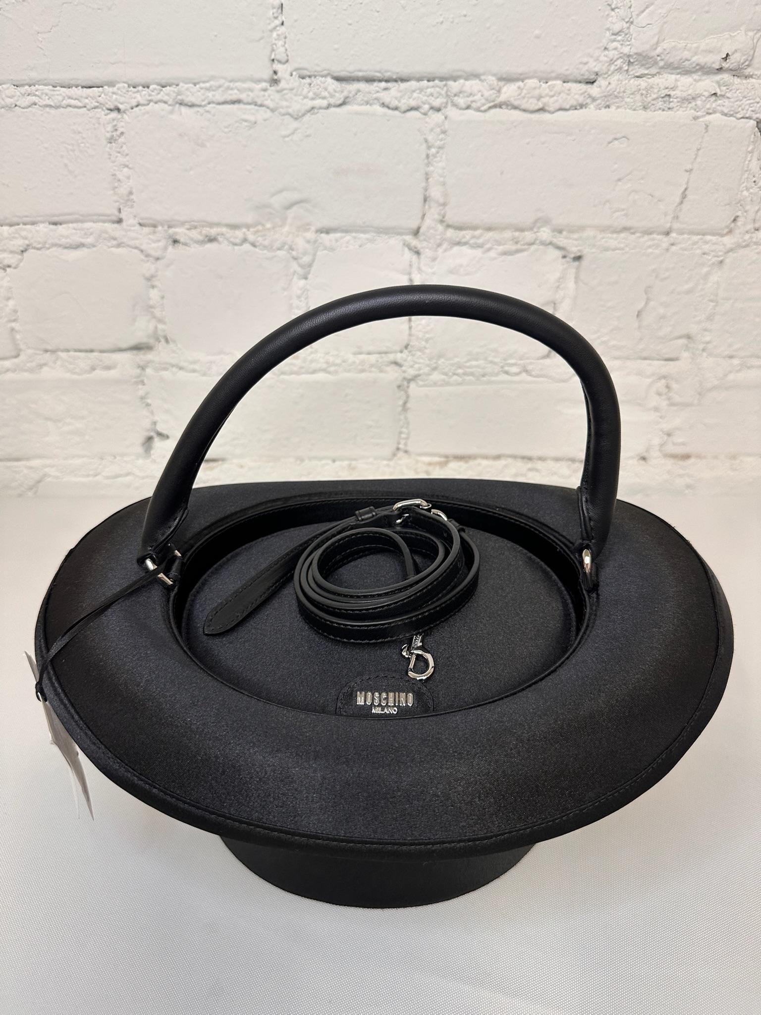 SS23 MOSCHINO Couture Jeremy Scott Black Round Top Fedora Hat Shaped Handbag im Angebot 4