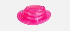 SS23 MOSCHINO Couture Gorra de béisbol hinchable Jeremy Scott Gorra de PVC redonda fucsia