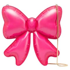 SS23 Moschino Couture Jeremy Scott Pink Inflatable Ribbon Patent Leather Bag