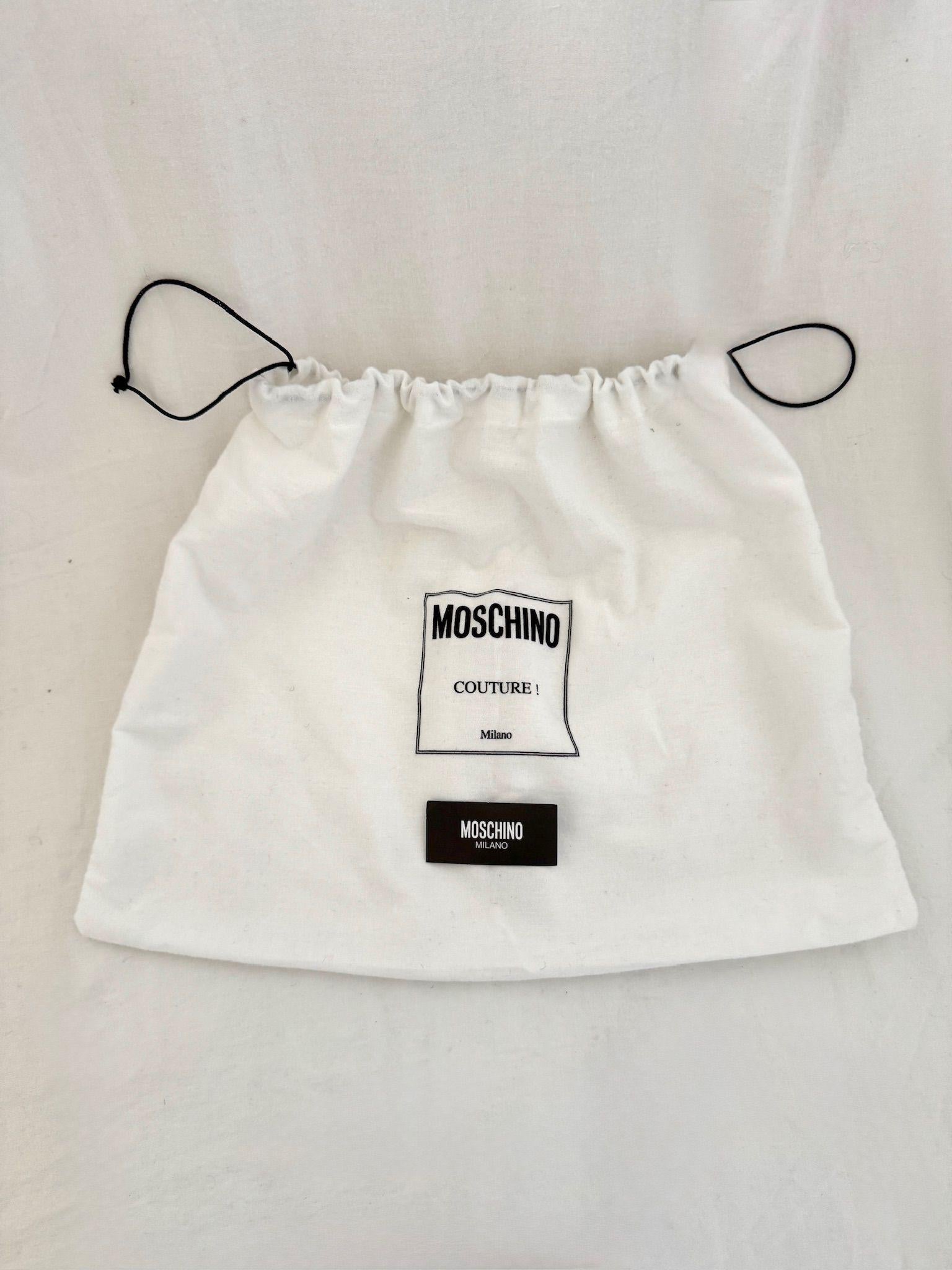 MOSCHINO Couture Jeremy Scott - Veste de motard à capsule blanche et bleue, SS23 en vente 8