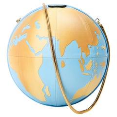 SS23 Moschino Couture Jeremy Scott WELTKARTE CHAIN LINK GLOBE NAPPA SHOUDLER BAG
