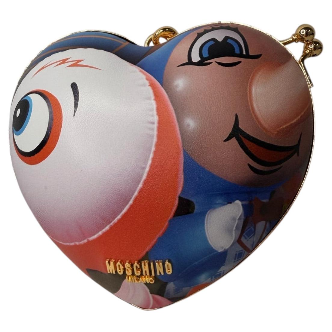 SS23 Moschino Jeremy Scott, Heart, Animated Cartoon, Wristlet/Shoulder Bag