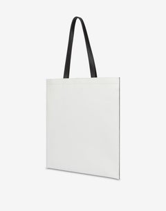 SS24 MOSCHINO COUTURE White Leather Shopper with "Cloud & Padlock 1989" Tote Bag