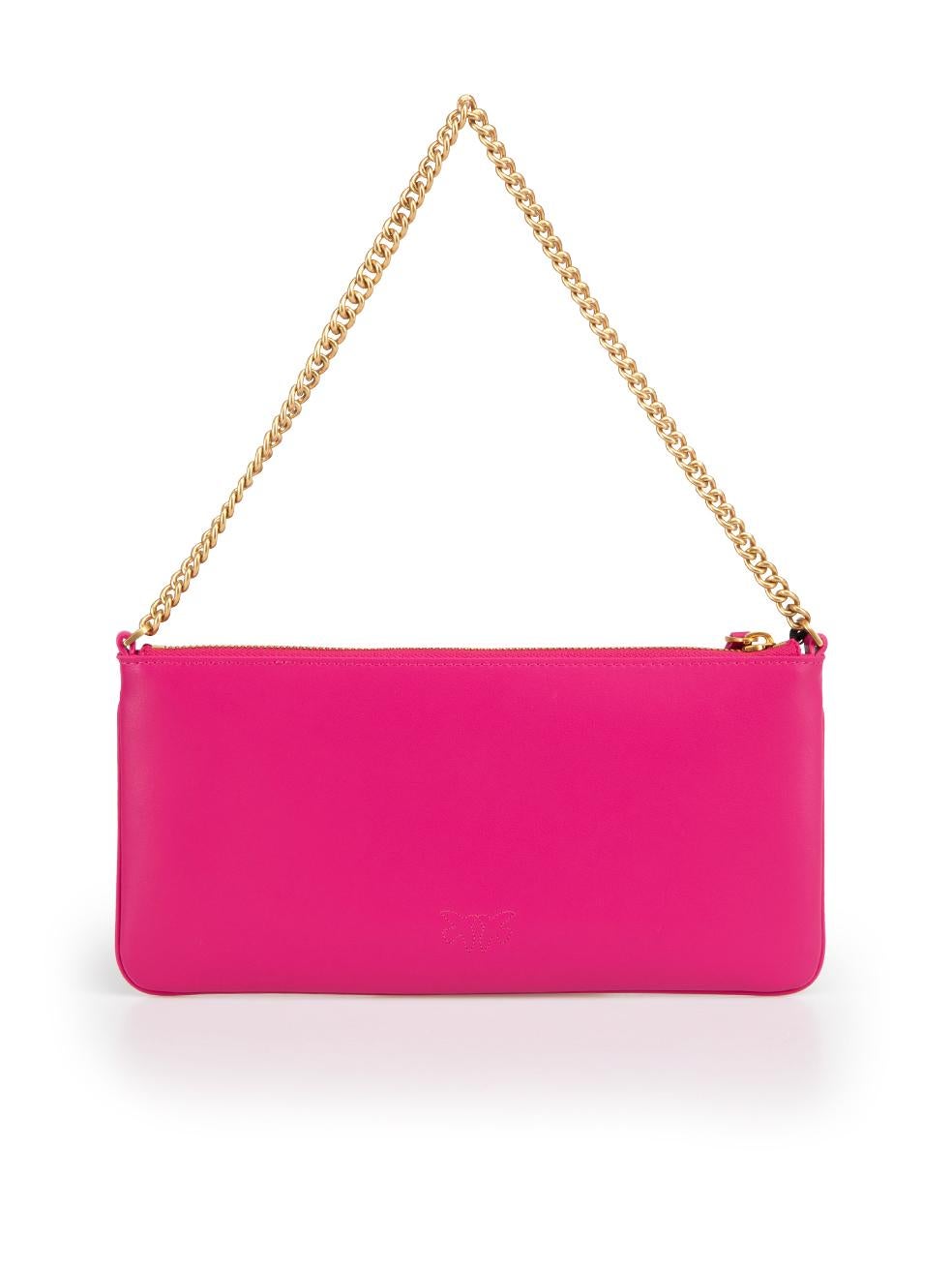 SS24 Pink Leather Horizontal Flat Shoulder Bag In New Condition For Sale In London, GB