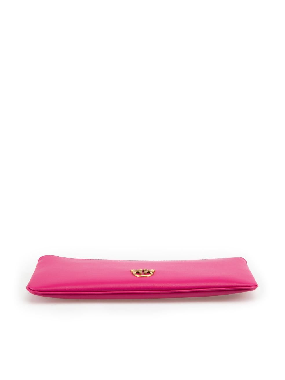 Women's SS24 Pink Leather Horizontal Flat Shoulder Bag For Sale