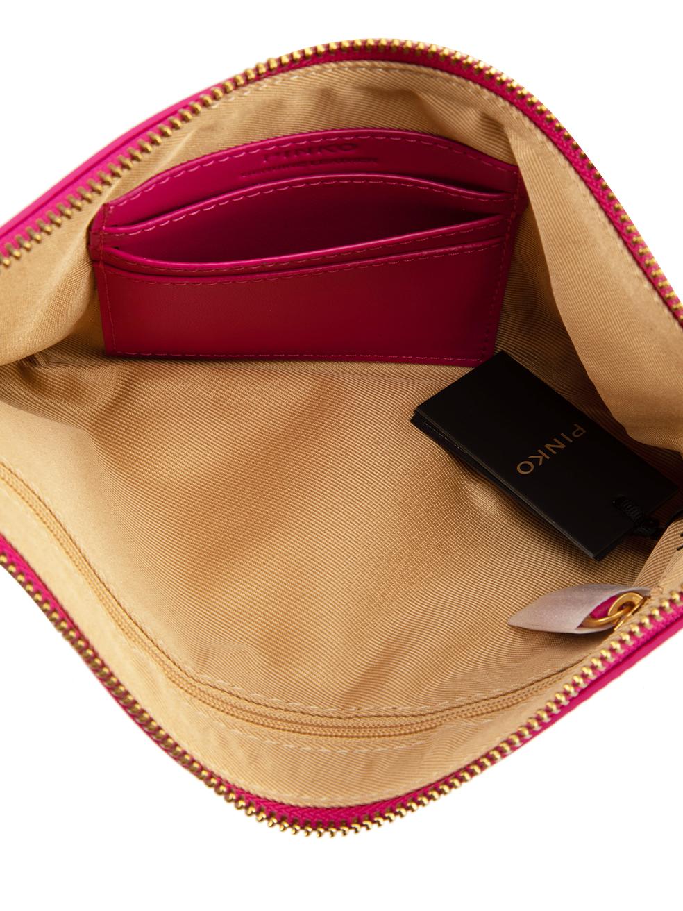 SS24 Pink Leather Horizontal Flat Shoulder Bag For Sale 1