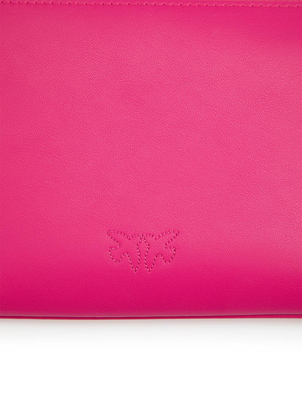SS24 Pink Leather Horizontal Flat Shoulder Bag For Sale 3