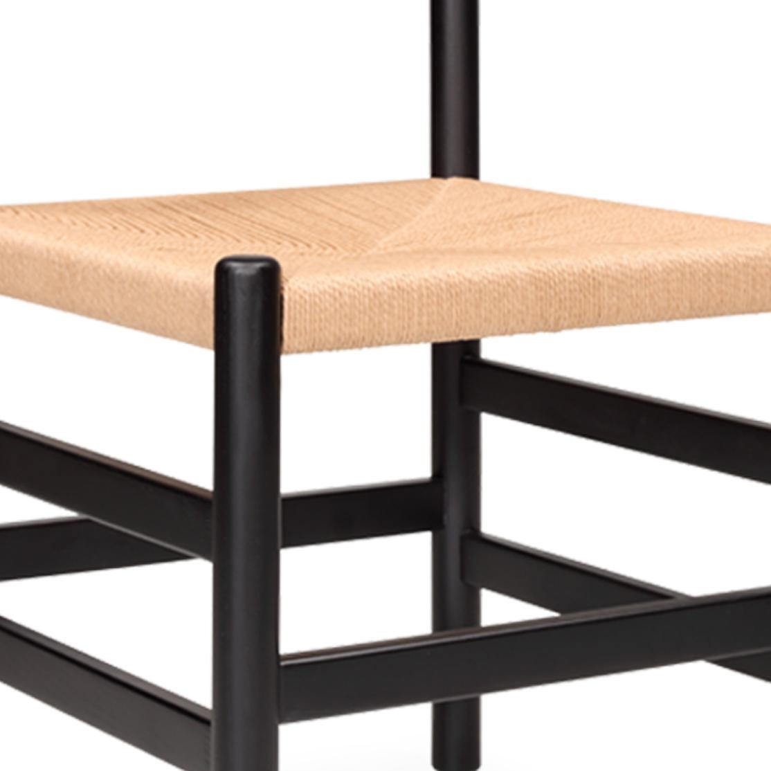 SS4 - Sedia da pranzo in legno contemporanea con seduta in corda naturale in vendita 6