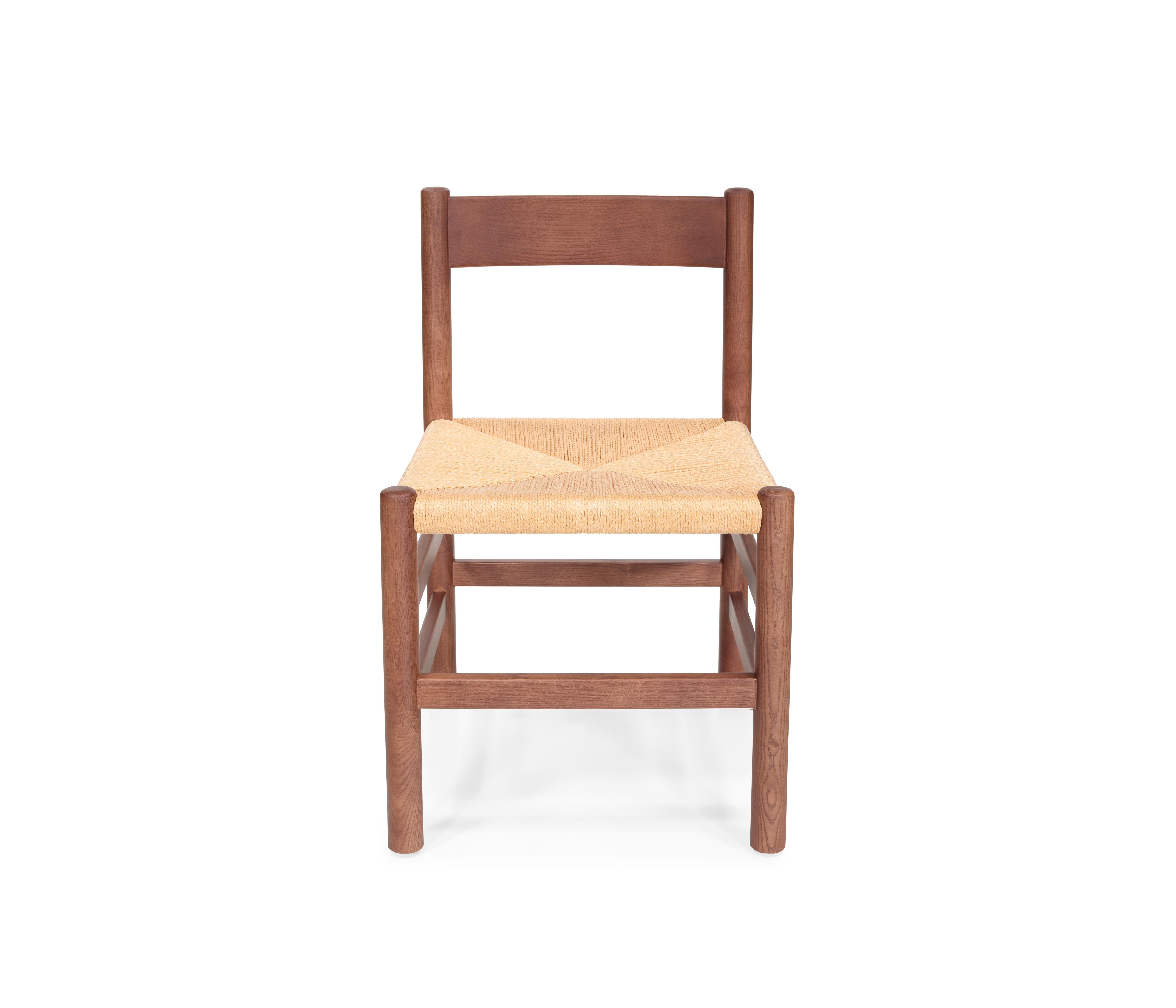 Minimalismo SS4 - Sedia da pranzo in legno contemporanea con seduta in corda naturale in vendita