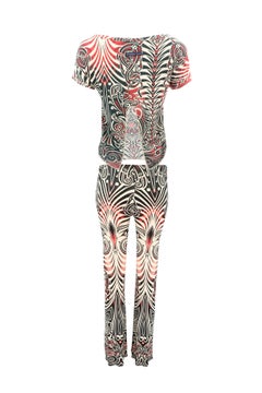 SS96 JPG Jeans 2-Piece Jersey Knit Cyberbaba Print Top & Pant Set