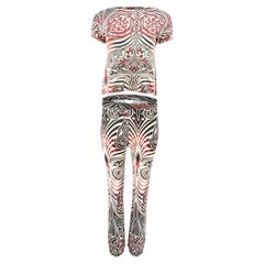 SS96 JPG Jeans 2-Piece Jersey Knit Cyberbaba Print Top & Pant Set