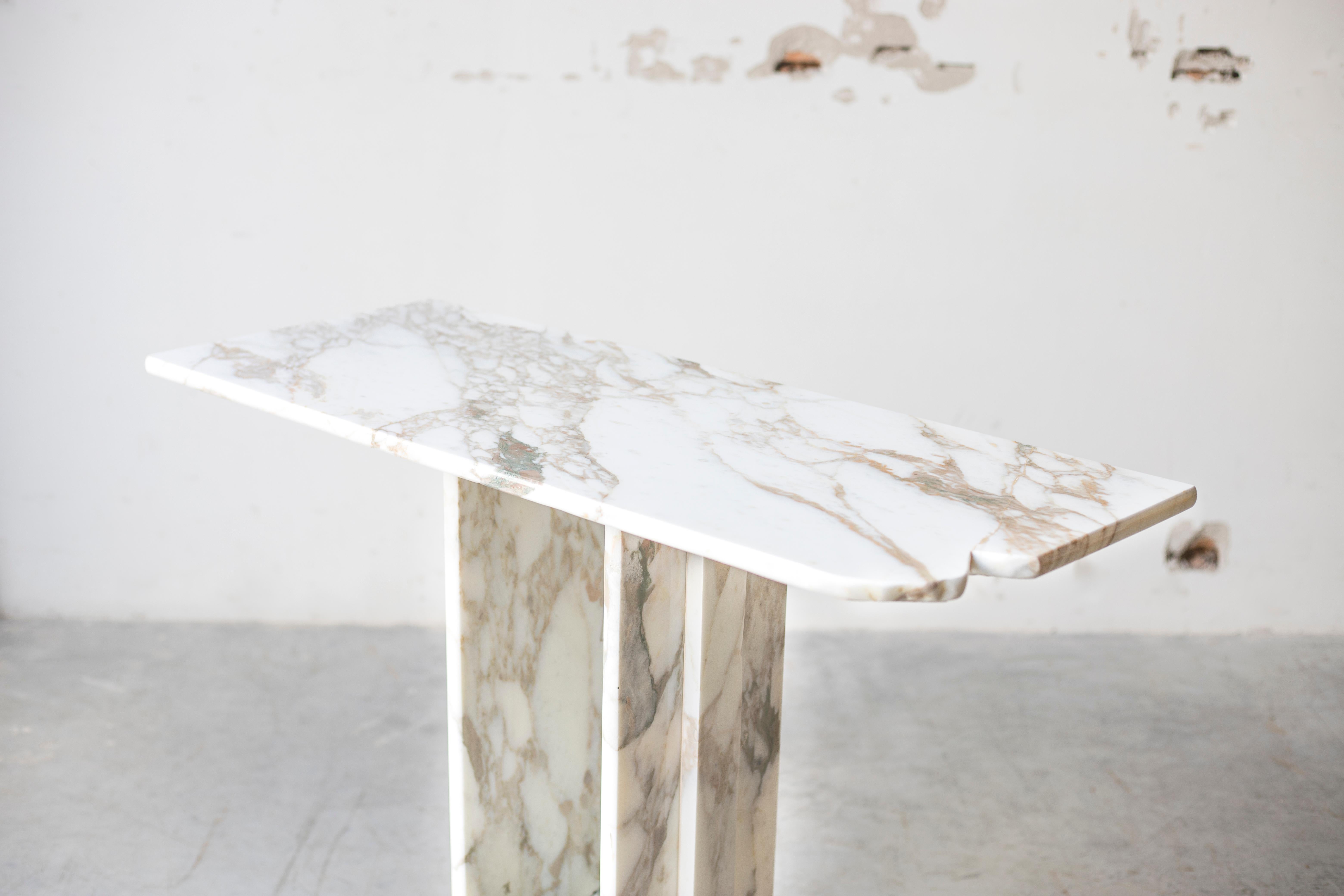 Italian SSC103 Contemporary Console in Reclaimed Marble For Sale