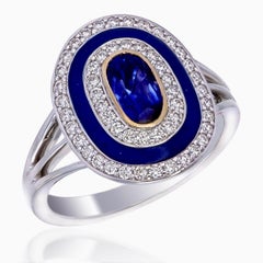 SSEF Certified 1.25 Carat Kashmir Blue Sapphire No Heat Diamond Ring in 18K Gold