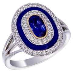 SSEF-zertifizierter 1,25 Karat Kaschmirblauer Saphir ohne Hitze Diamantring aus 18 Karat Gold
