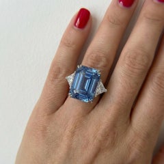 SSEF Certified 15.06 Carat Unheated Madagascar Sapphire Diamond Ring