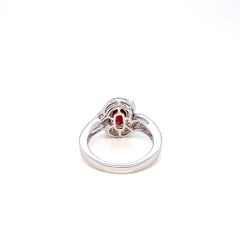 SSEF Certified 2.10 Carat Thai Heated Ruby and Diamond Engagement Ring