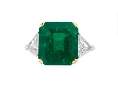 SSEF Certified 24.38 Cart Emerald and Diamond Cocktail Ring