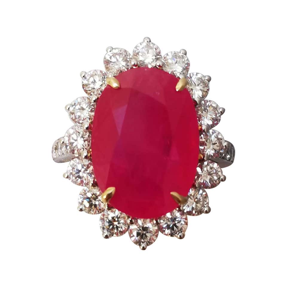 Ruby Diamond Stage 2.36ct NATURAL RUBY DIAMONDS 4 TIER 3d COCKTAIL PETAL DIAMOND RING 18KT ...